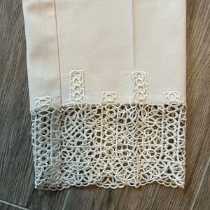 Alfani cream colored lace bottom capri pants